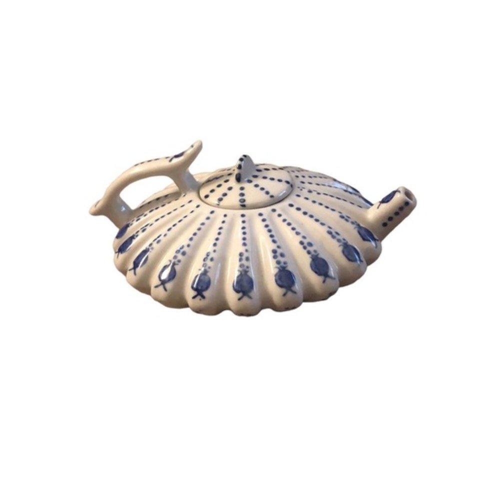 Antique Chinese lotus flower mini porcelain teapot